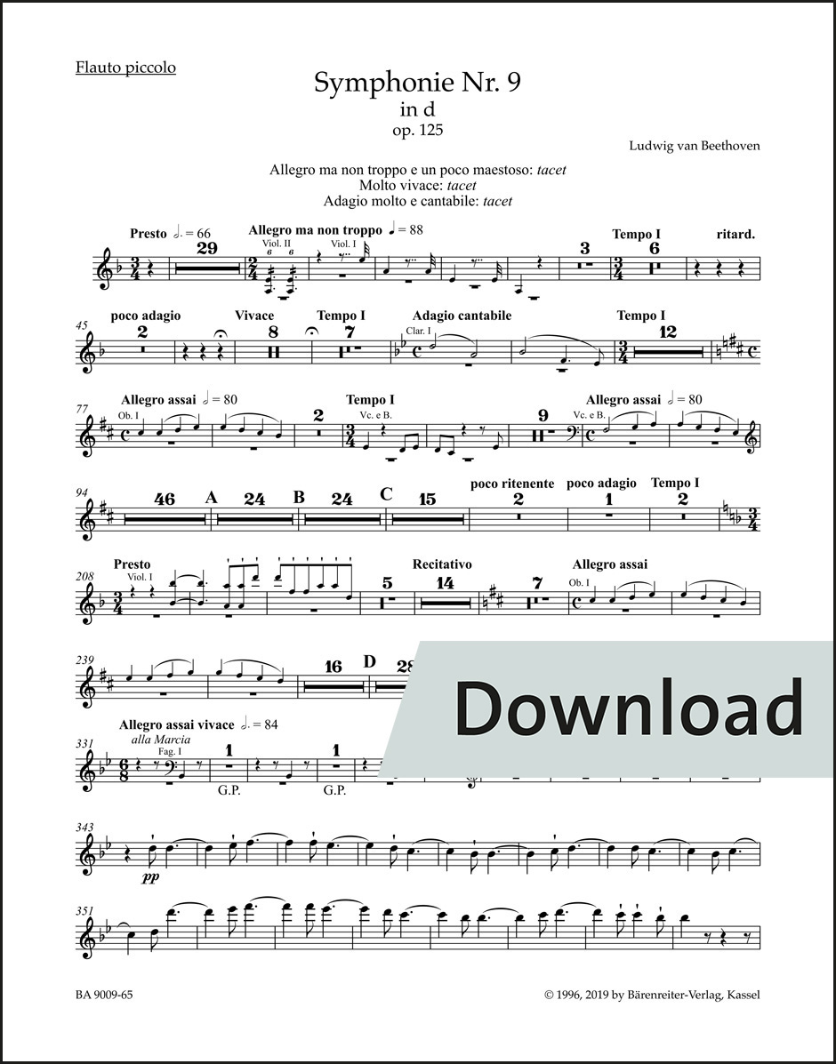 Symphony no. 9 in D minor op. 125